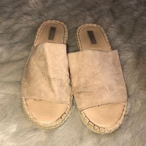 Forever 21 tan espadrille sandals; size 7